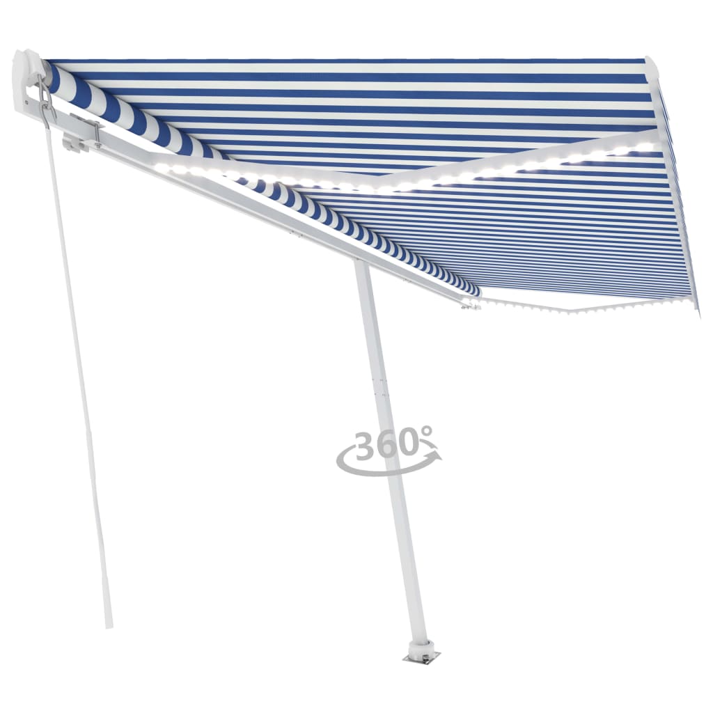 VidaXL Luifel handmatig uittrekbaar met LED 500x300 cm