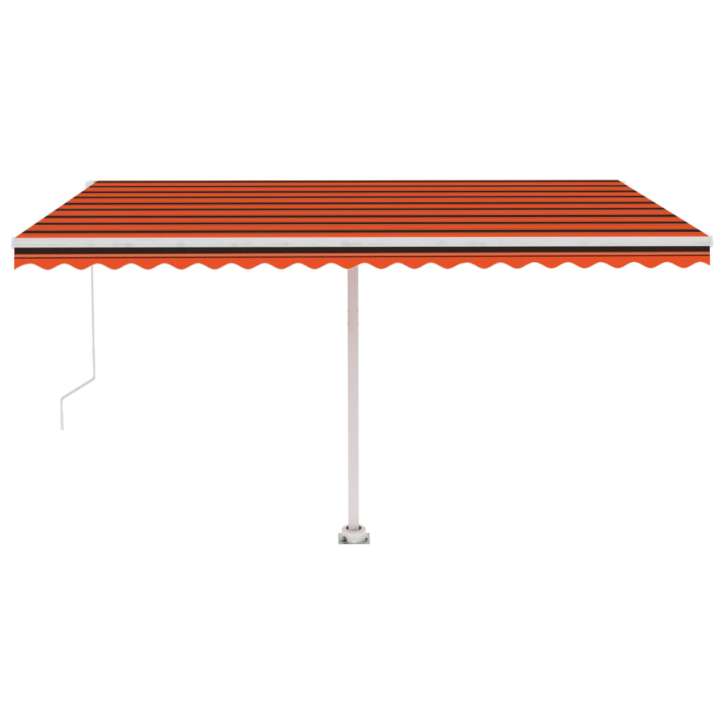 VidaXL Luifel vrijstaand handmatig uittrekbaar 450x350 cm oranje bruin