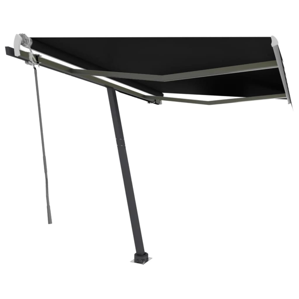VidaXL Luifel handmatig uittrekbaar met LED 300x250 cm antracietkleur