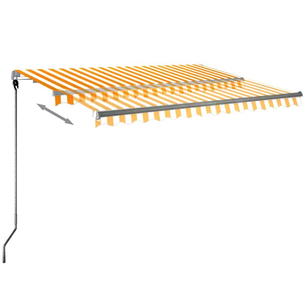 VidaXL Luifel automatisch met LED en windsensor 300x250 cm geel en wit
