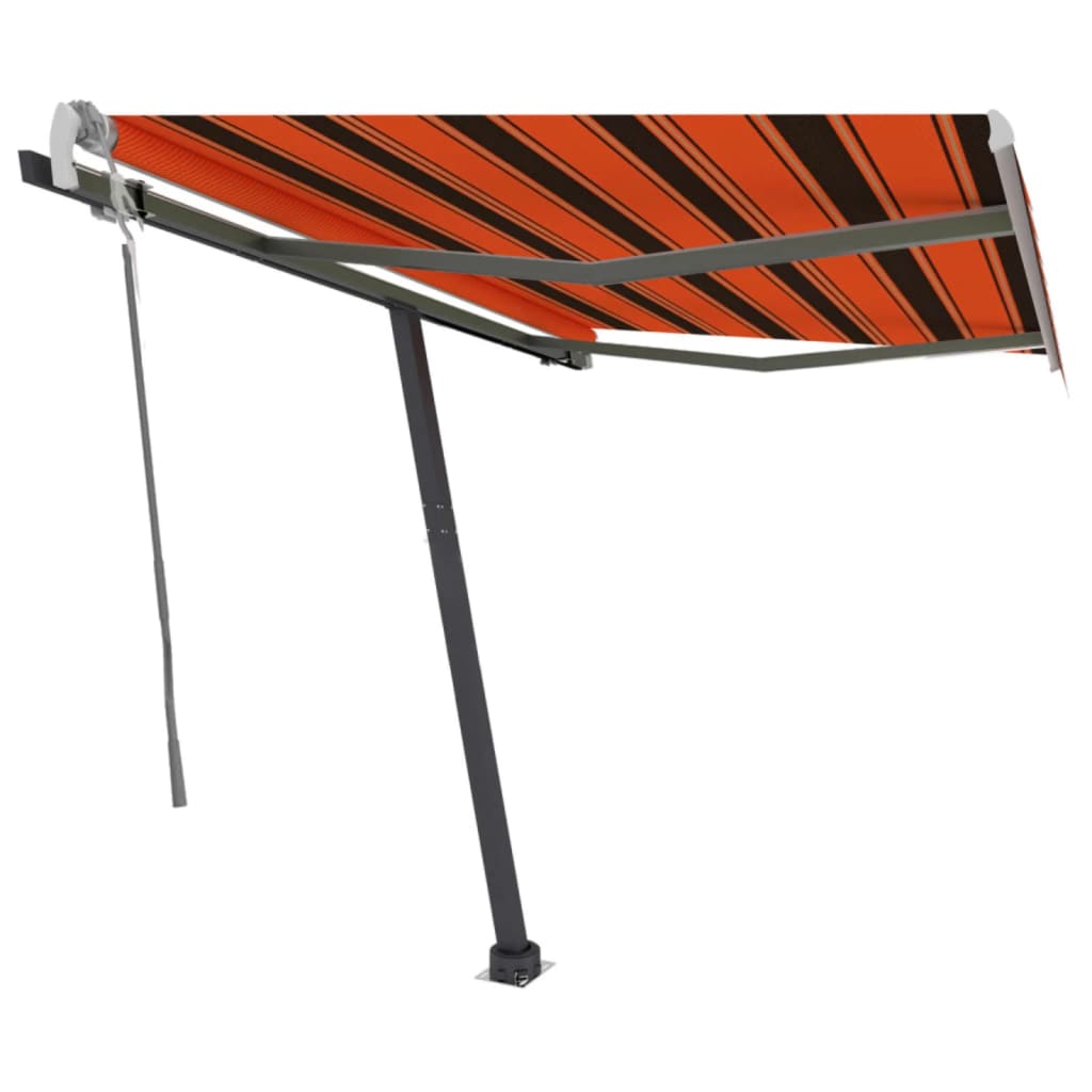 VidaXL Luifel vrijstaand handmatig uittrekbaar 350x250 cm oranje bruin