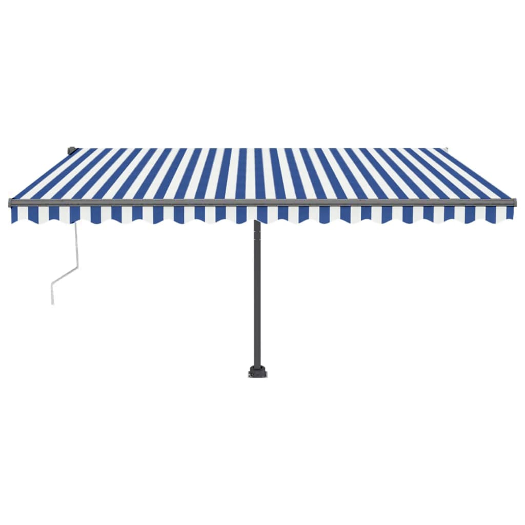 VidaXL Luifel vrijstaand automatisch 450x300 cm blauw en wit