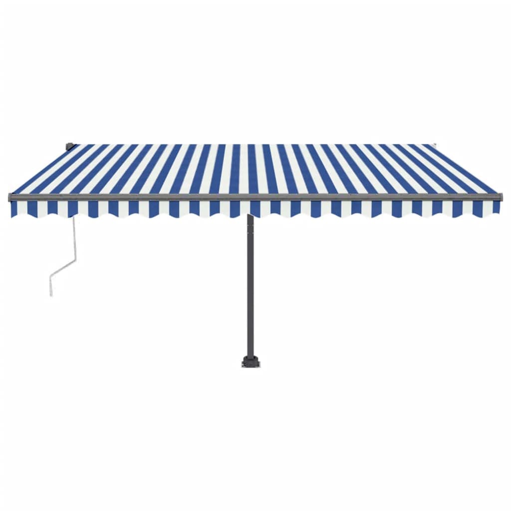 VidaXL Luifel automatisch met LED en windsensor 450x300 cm blauw wit