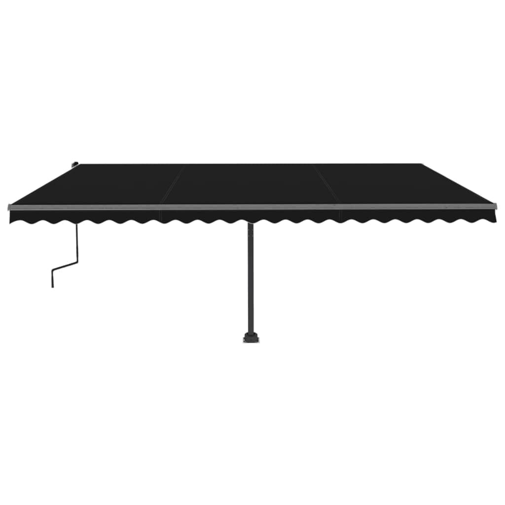 VidaXL Luifel handmatig uittrekbaar met LED 500x300 cm antracietkleur