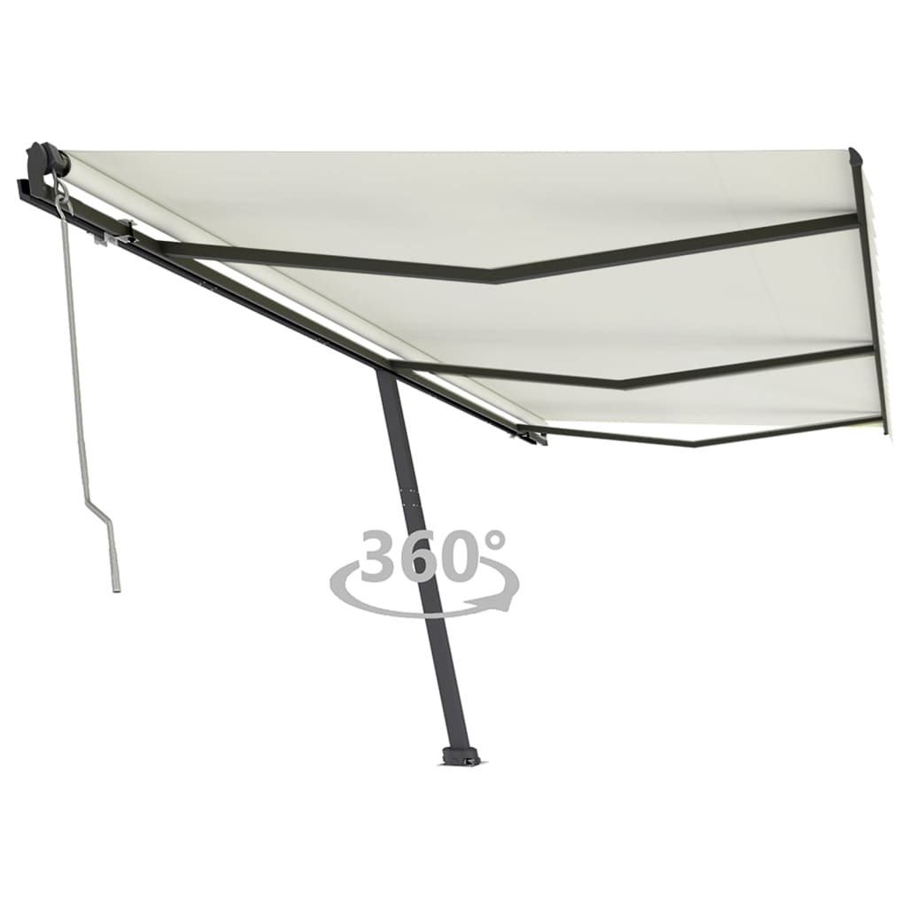 VidaXL Luifel vrijstaand automatisch 600x350 cm crèmekleurig