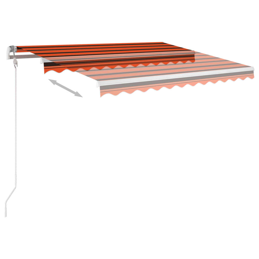 VidaXL Luifel handmatig uittrekbaar met LED 3x2,5m oranje en bruin