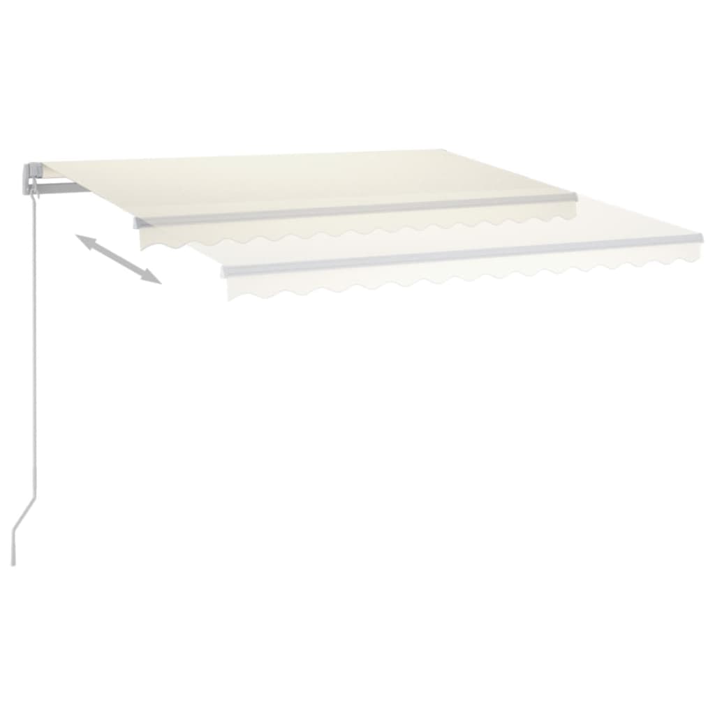 VidaXL Luifel automatisch met LED en windsensor 3,5x2,5m crèmekleurig