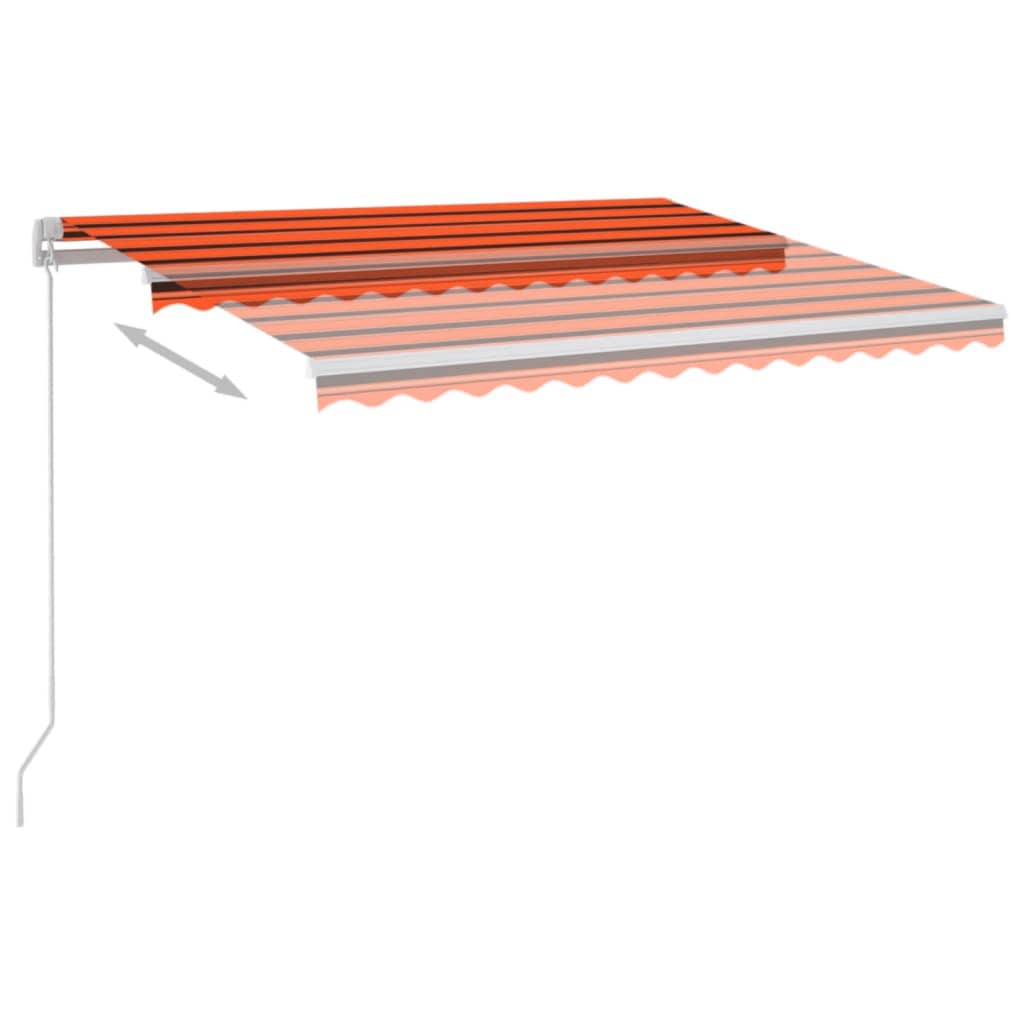 VidaXL Luifel automatisch met LED en windsensor 3,5x2,5m oranje bruin