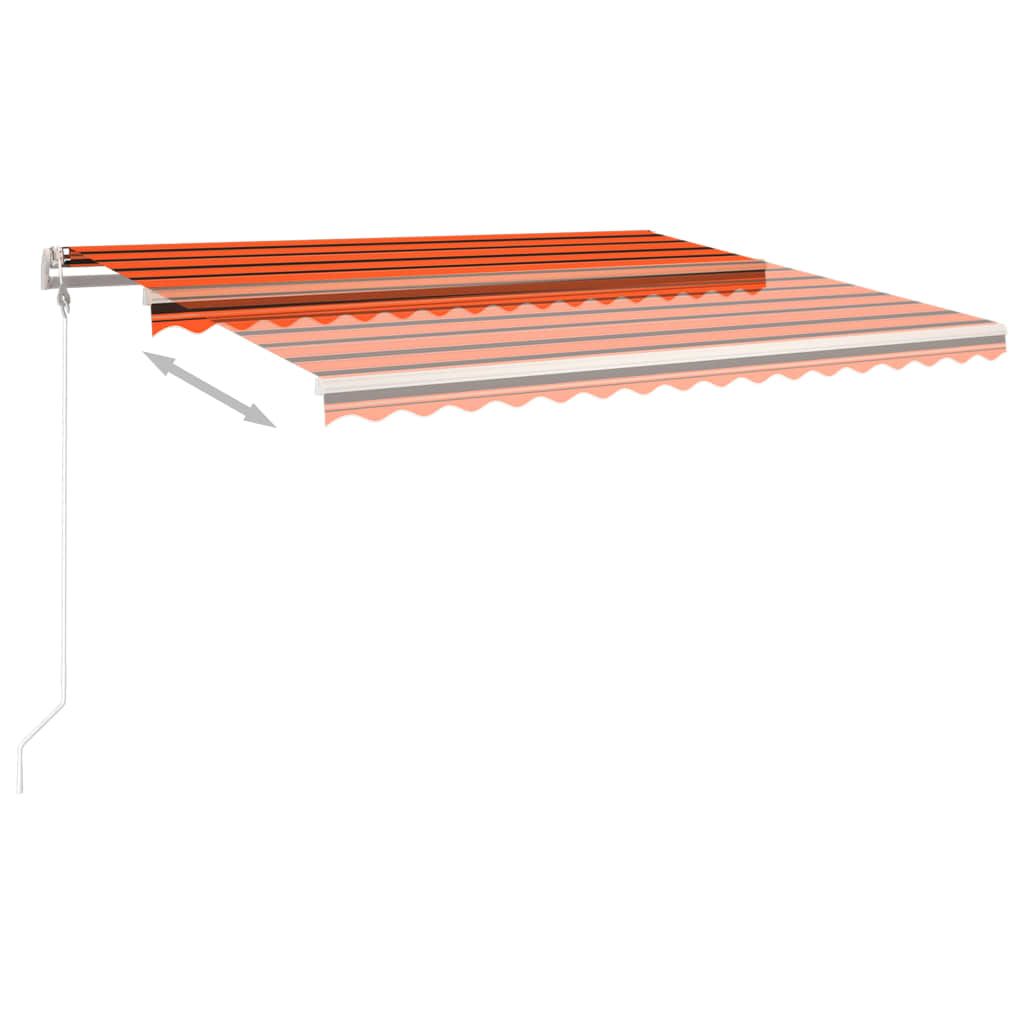 VidaXL Luifel automatisch uittrekbaar met palen 4,5x3 m oranje bruin