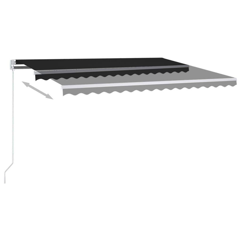 VidaXL Luifel automatisch met LED en windsensor 4,5x3 m antracietkleur
