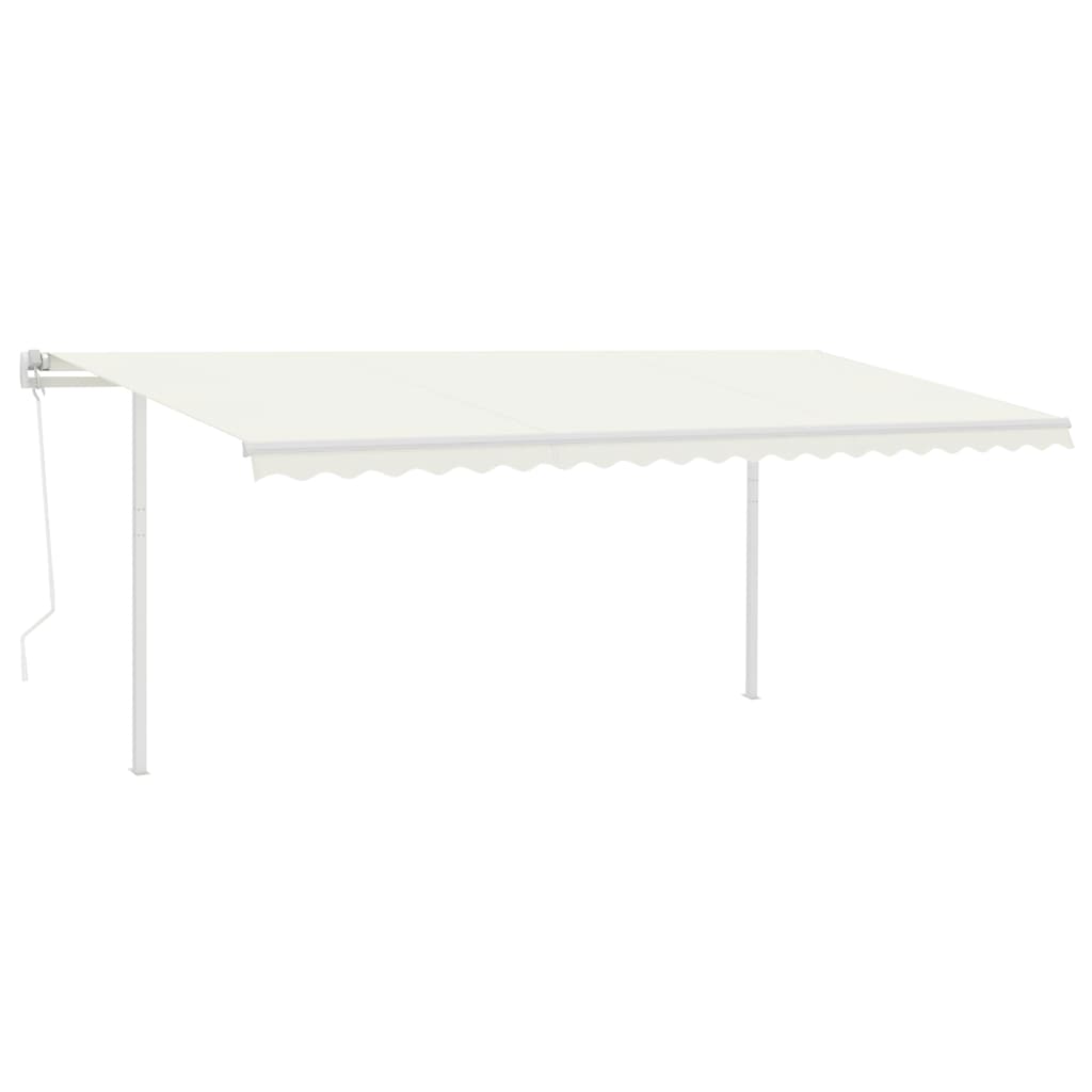 VidaXL Luifel automatisch met LED en windsensor 5x3 m crèmekleurig