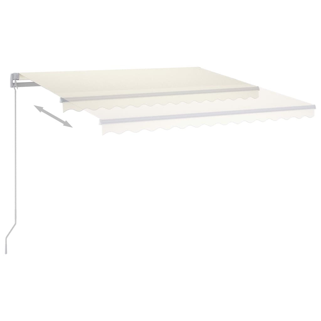 VidaXL Luifel automatisch met LED en windsensor 4x3,5m crèmekleurig