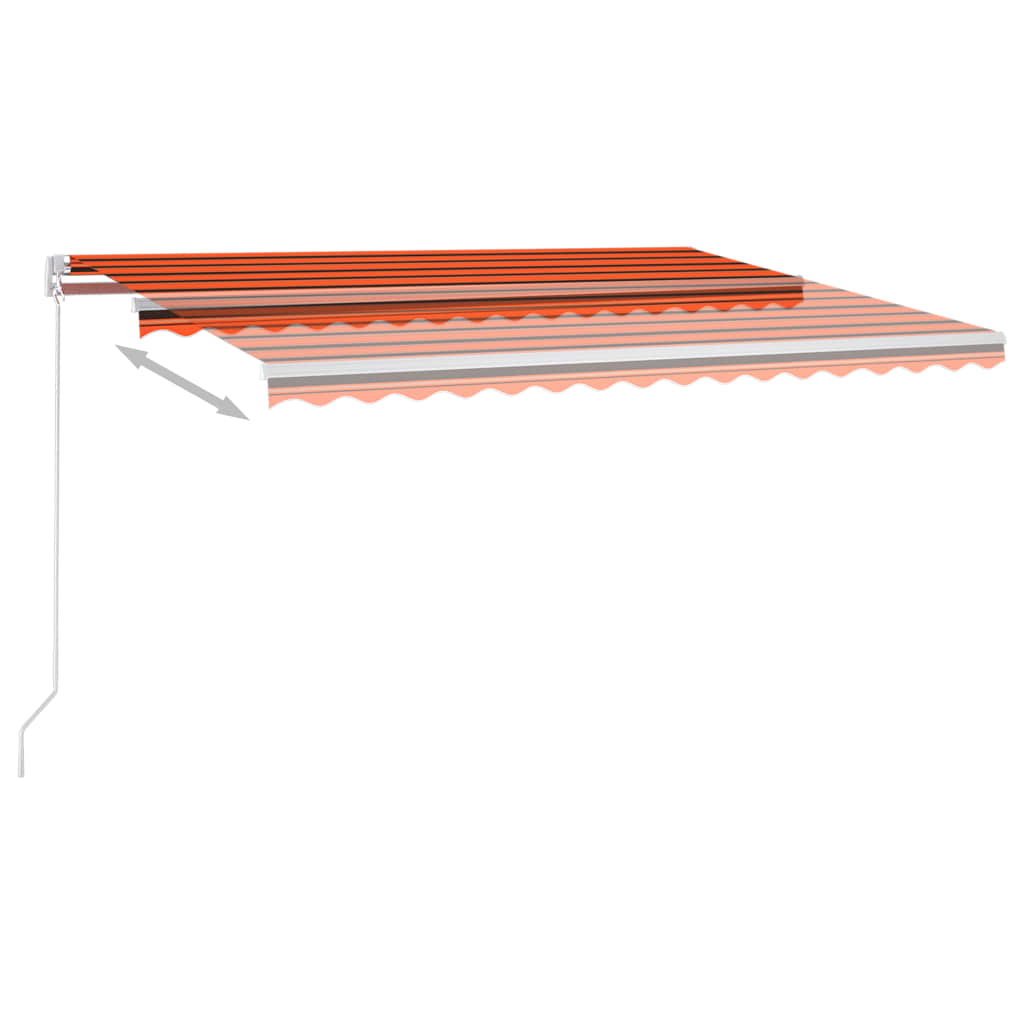 VidaXL Luifel automatisch met LED en windsensor 4,5x3,5m oranje bruin