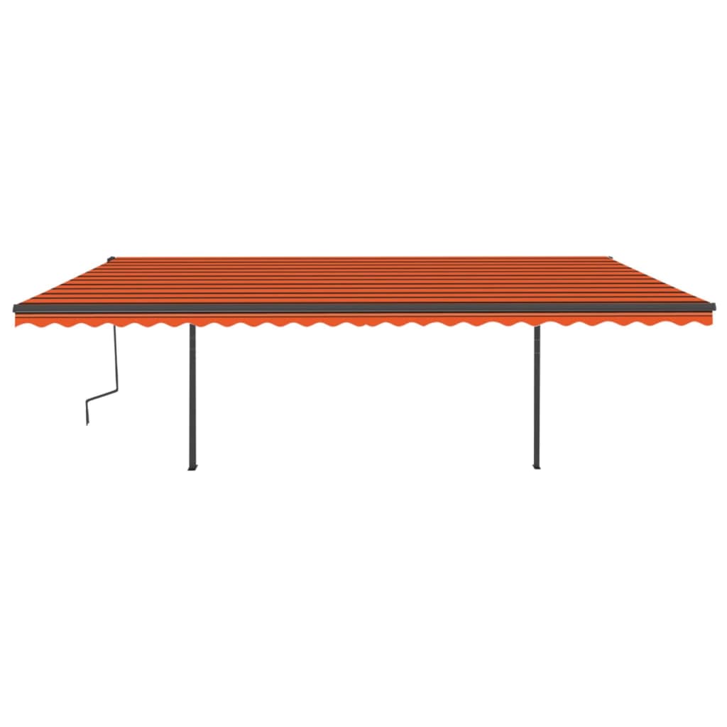 VidaXL Luifel handmatig uittrekbaar met palen 6x3 m oranje en bruin