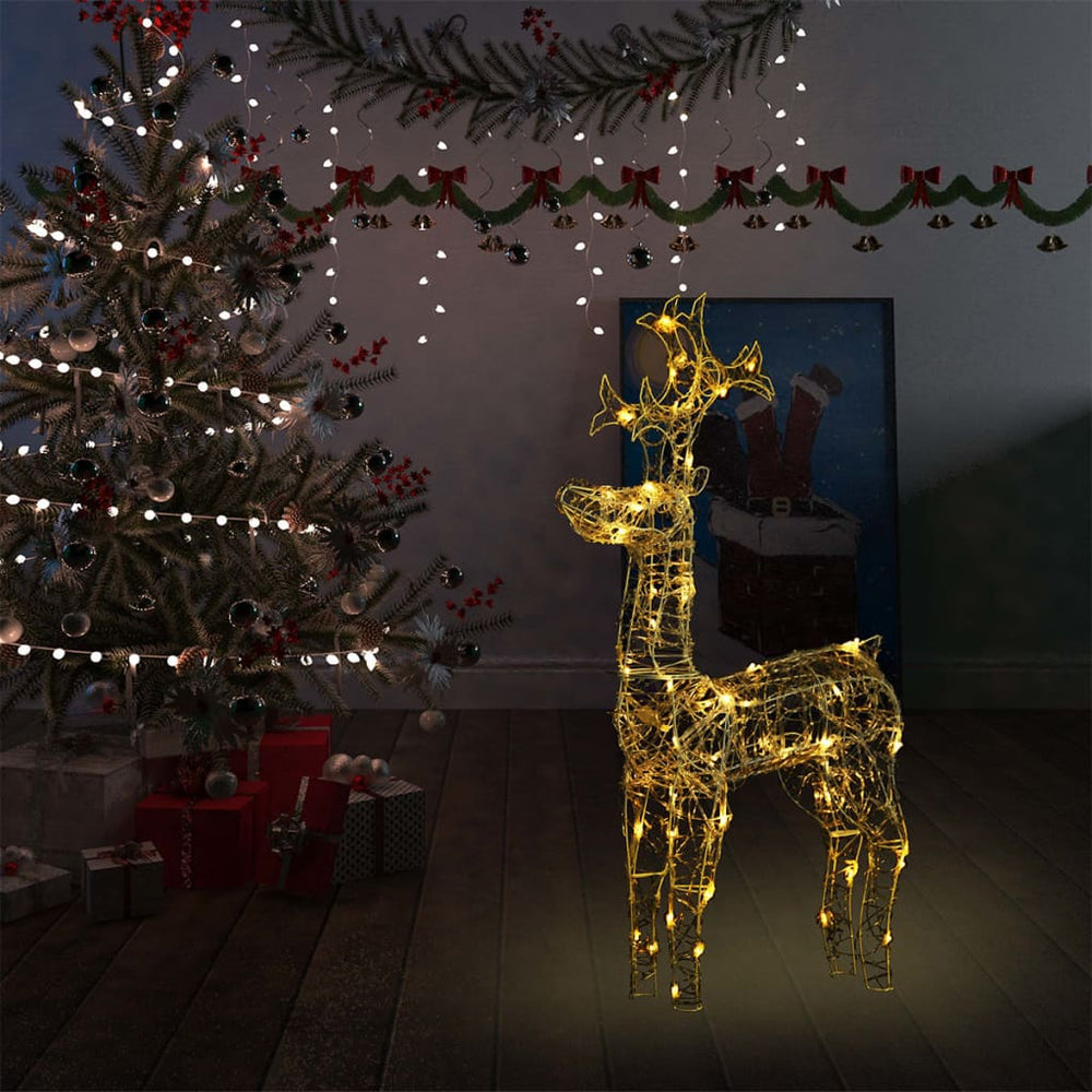 Vidaxl kerstversiering rendier 90 led's 60x16x100 cm acryl