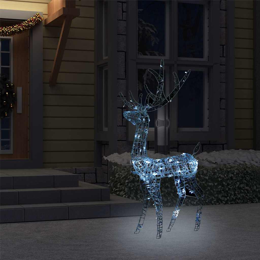 Vidaxl kerstversiering rendier 140 led's koudwit 128 cm acryl