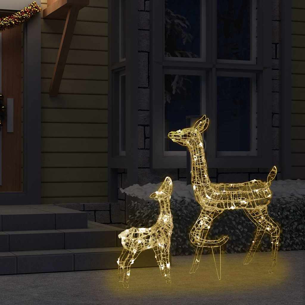 Vidaxl kerstversiering rendierfamilie 160 led's warmwit acryl