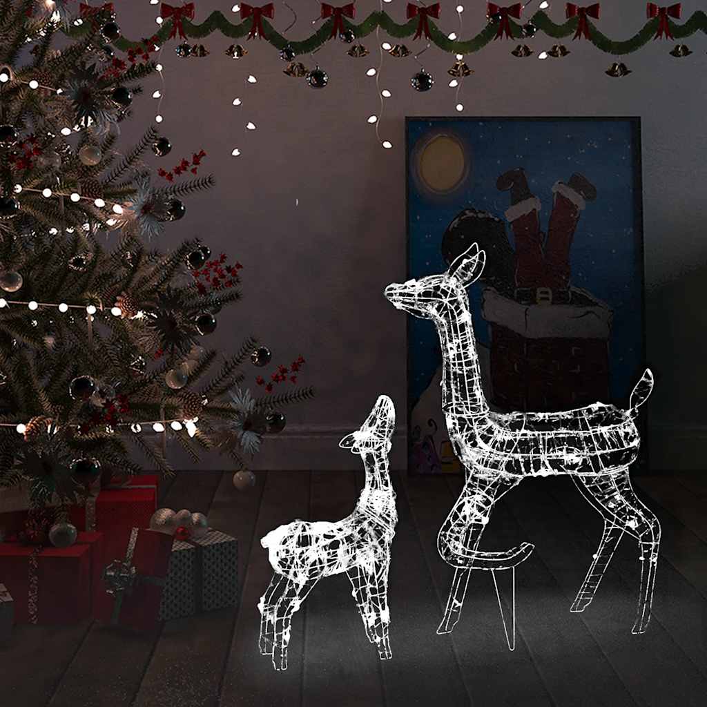 Vidaxl kerstversiering rendierfamilie 160 led's koudwit acryl