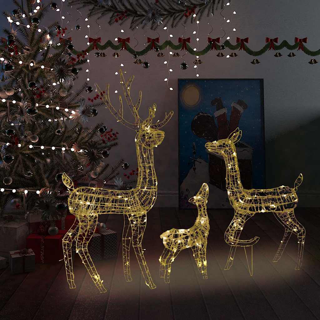 Vidaxl kerstversiering rendierfamilie 300 led's warmwit acryl