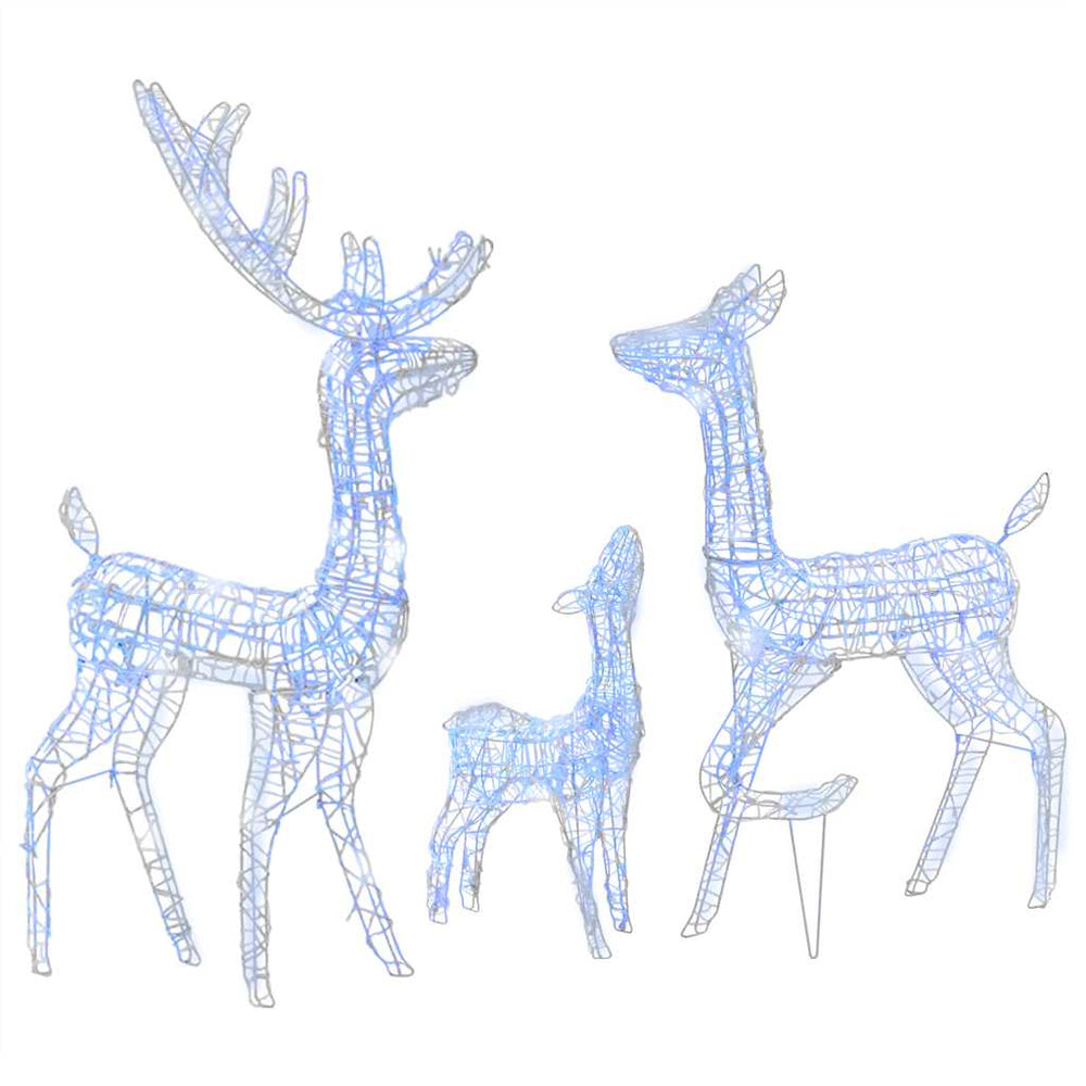 Vidaxl kerstversiering rendierfamilie 300 led's blauw acryl