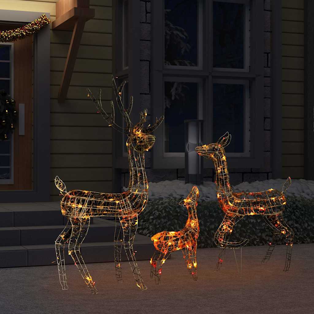 Vidaxl kerstversiering rendierfamilie 300 led's meerkleurig acryl