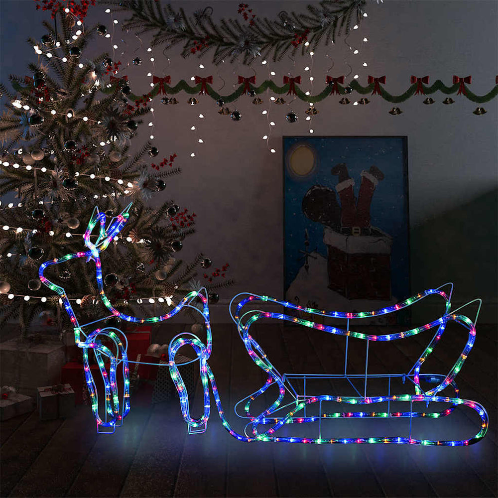 Vidaxl kerstdecoratie rendier en slee 252 led's