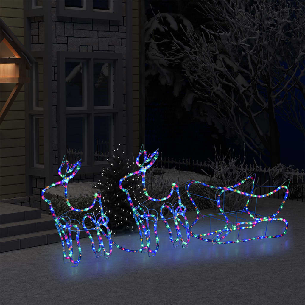 Vidaxl buitenkerstversiering rendier en slee 576 led's