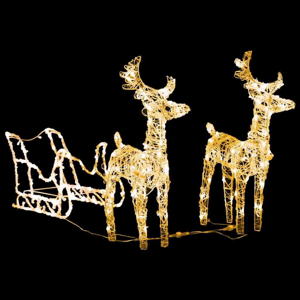 Vidaxl kerstversiering rendieren en slaap 160 led's 130 cm acryl