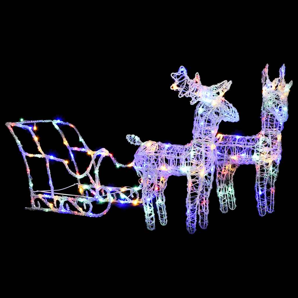 Vidaxl kerstversiering rendieren en slee 160 led's 130 cm acryl