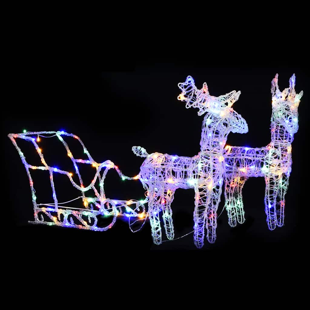 Vidaxl kerstversiering rendieren en slaap 160 led's 130 cm acryl