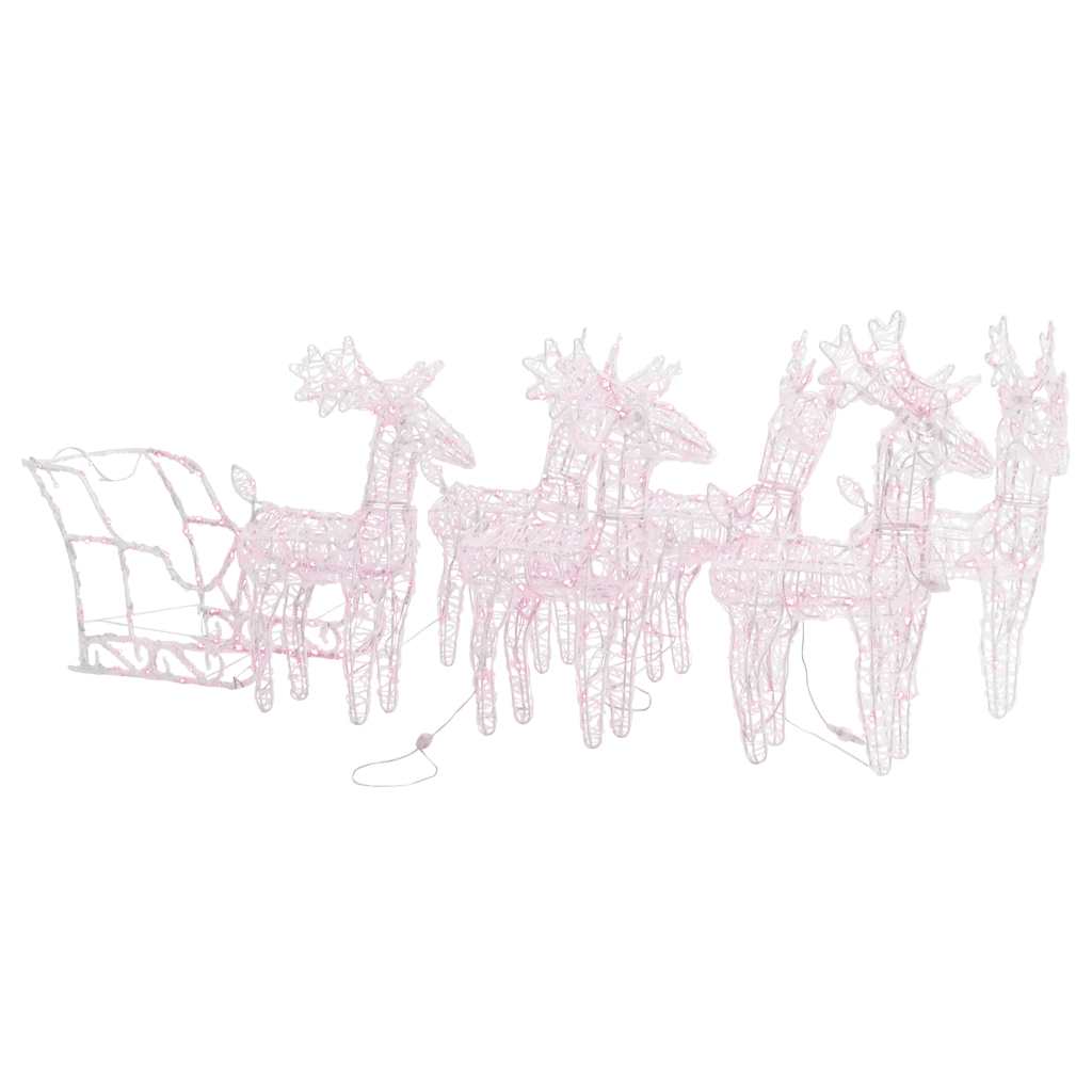 VidaXL Kerstdecoratie rendieren en slaap 280x28x55 cm acryl
