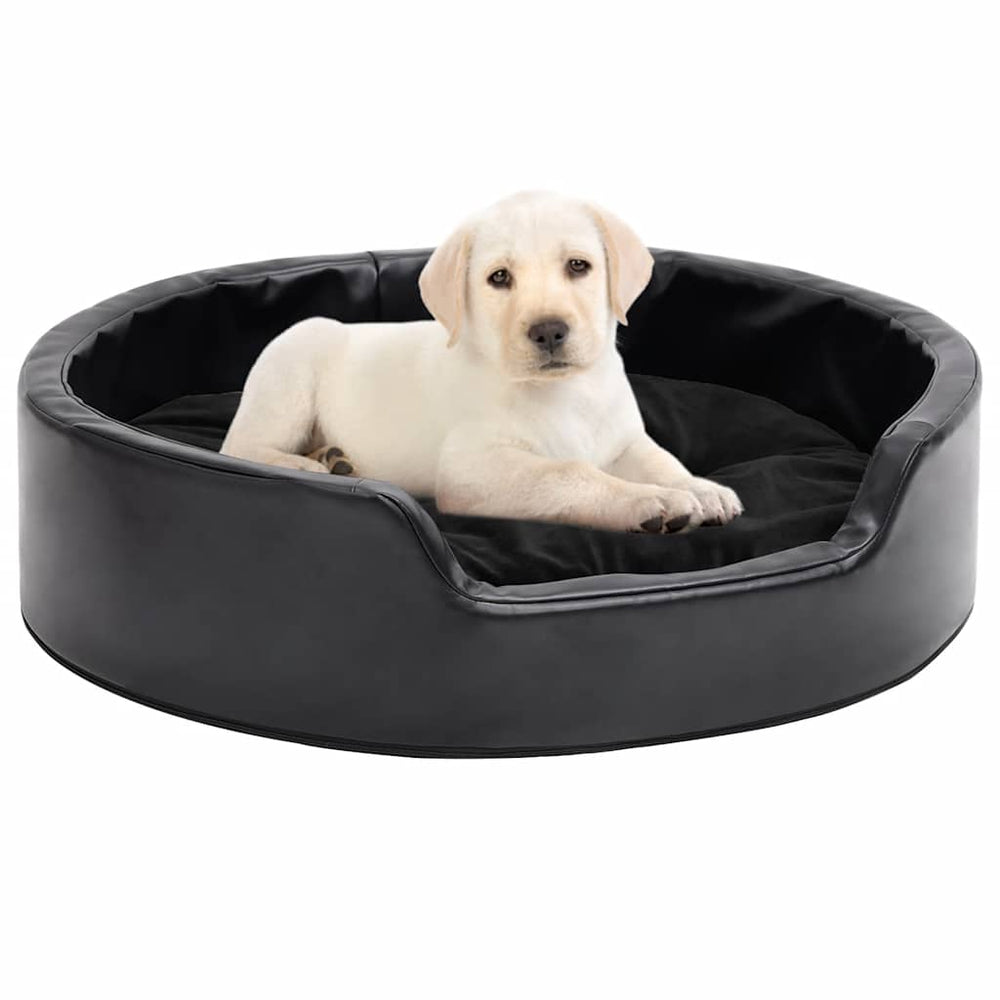 Vidaxl hondenmand 69x59x19 cm pluche en kunstleer zwart