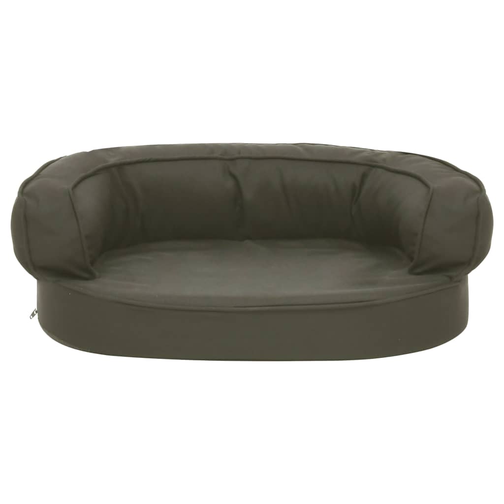 Vidaxl hondenbed ergonomisch linnenlook 60x42 cm donkergrijs