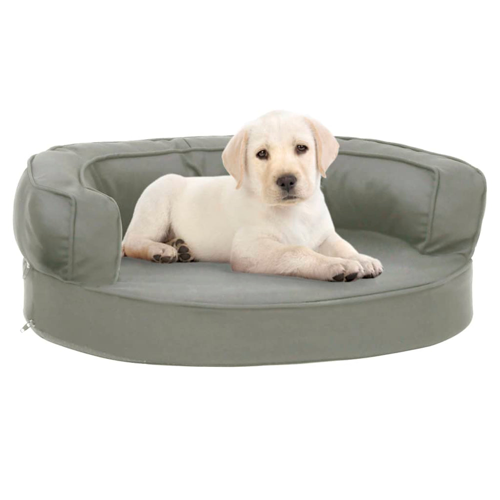Vidaxl hondenbed ergonomisch linnenlook 60x42 cm grijs