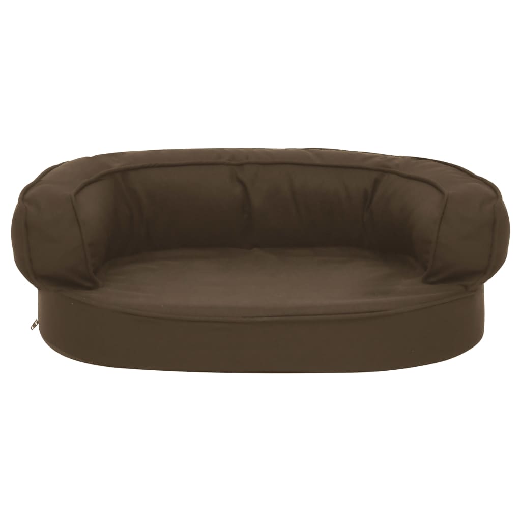 Vidaxl hondenbed ergonomisch linnenlook 60x42 cm bruin