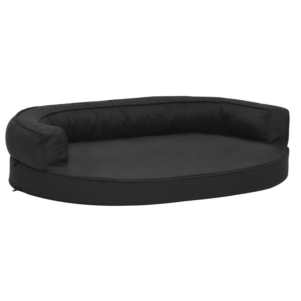 Vidaxl hondenbed ergonomisch linnenlook 75x53 cm zwart