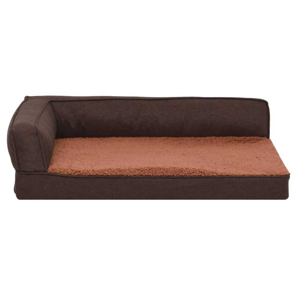VidaXL Hondenbed ergonomisch linnenlook 75x53 cm fleece bruin
