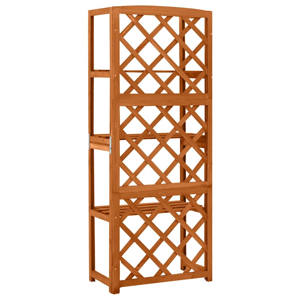 Vidaxl latwerk met schappen 55x30x140 cm massief vuurhout