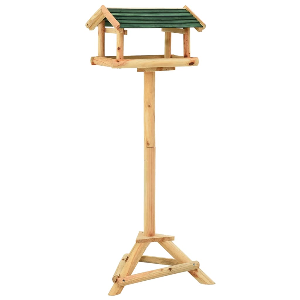 VidaXL Vogelvoeder met standaard 37x28x100 cm massief vuurhout