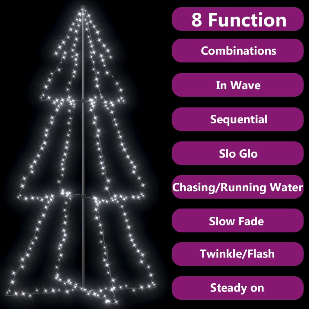 VidaXL Kegelkerstboom 300 LED's binnen en buiten 120x220 cm