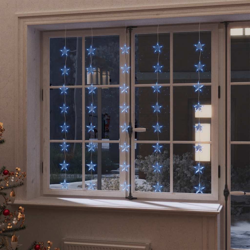 Vidaxl lichtgordijn blauw sterren met 200 led's en 8 functies