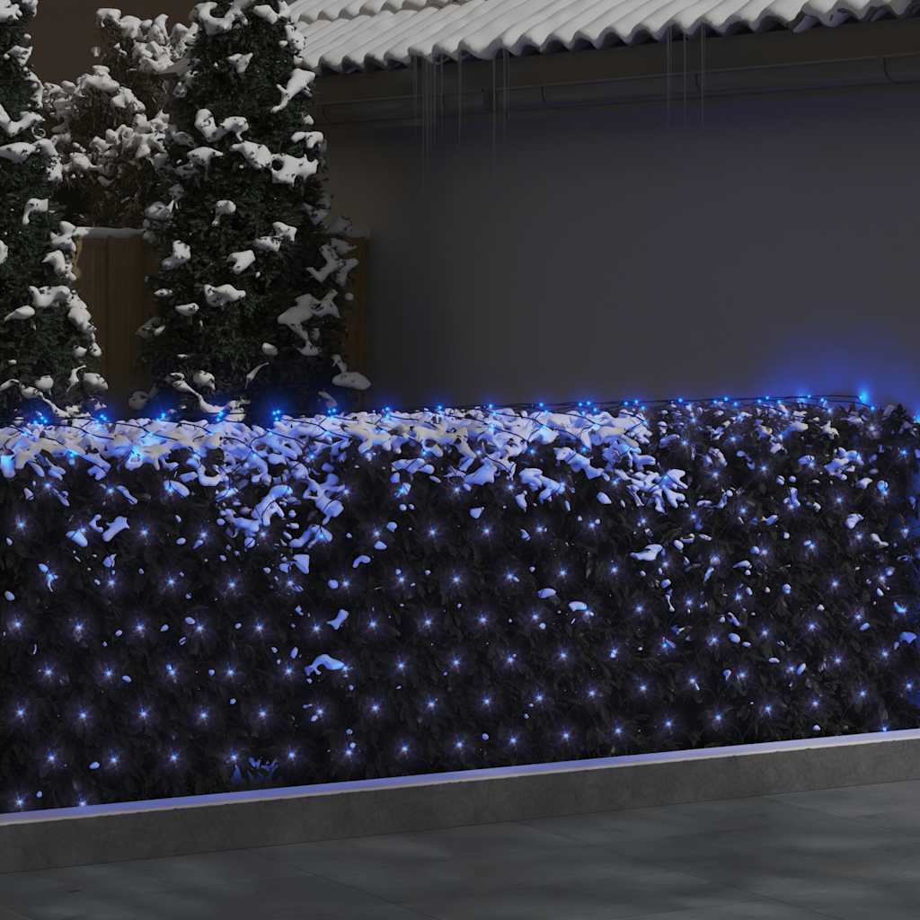 VidaXL Kerstnetverlichting 204 LED's binnen en buiten 3x2m blauw