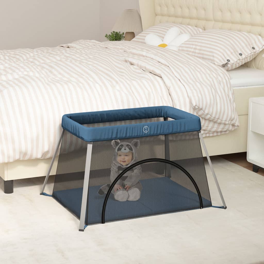 Vidaxl babybox met matraslinnen marineblauw