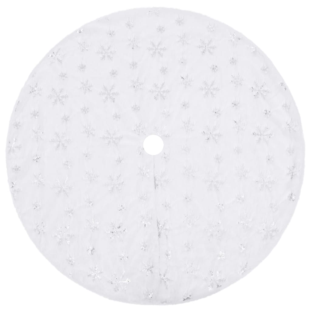 Vidaxl luxe kerstboomrok wit 122 cm imitatiebont