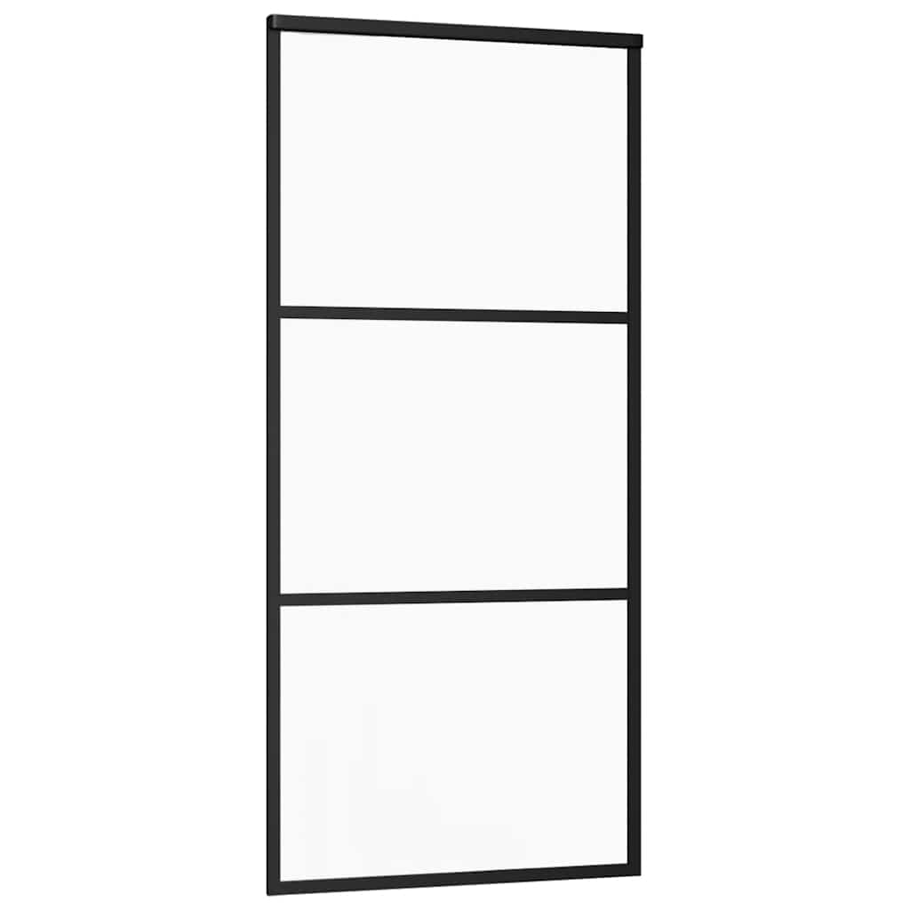 Vidaxl schuifdeur 90x205 cm esg-glas en aluminium zwart