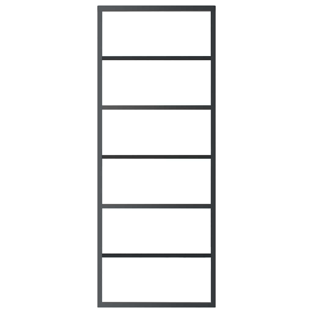 Vidaxl schuifdeur 76x205 cm esg-glas en aluminium zwart