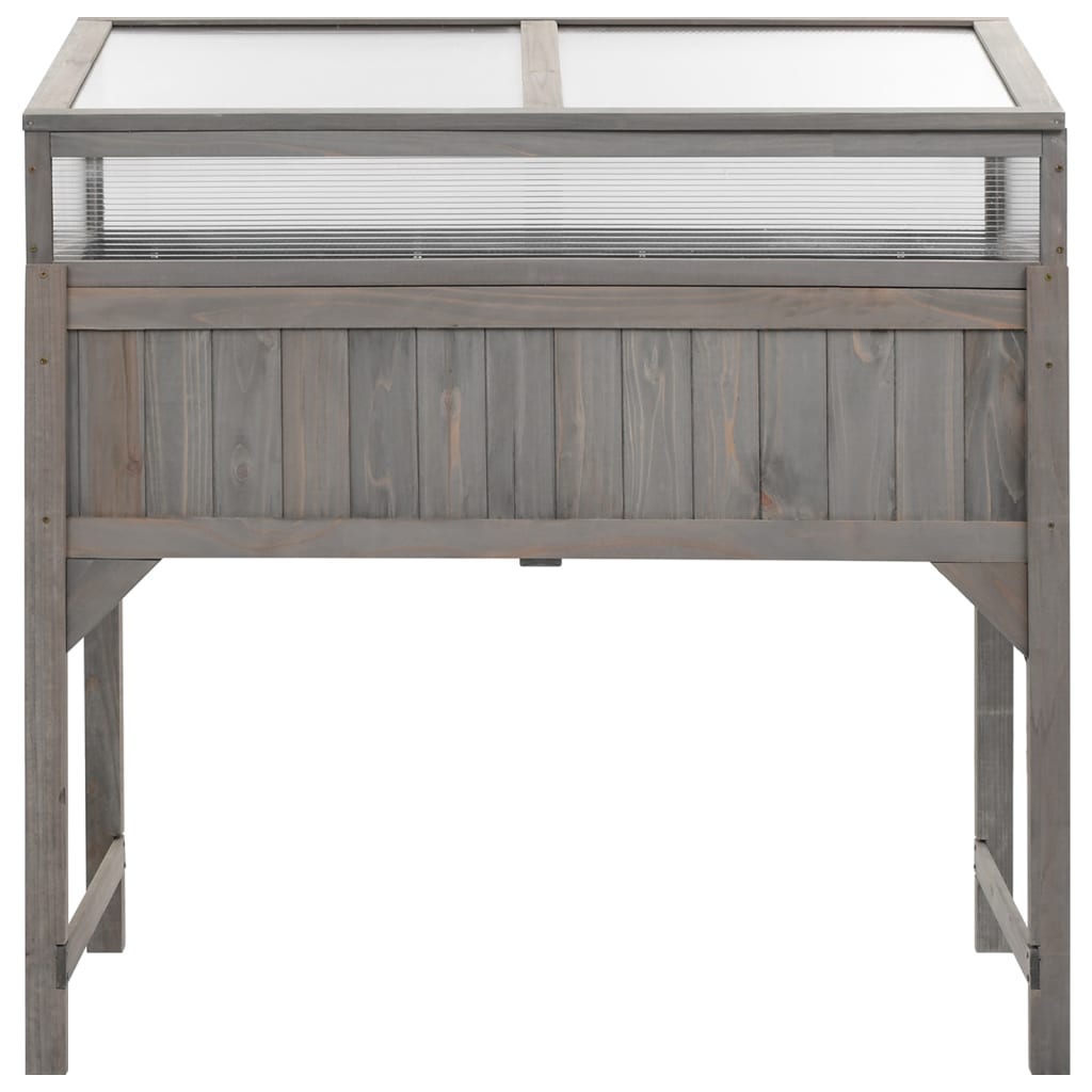 Vidaxl plantenbak verhoogd met kas 110x54x120 cm massief vuurhout