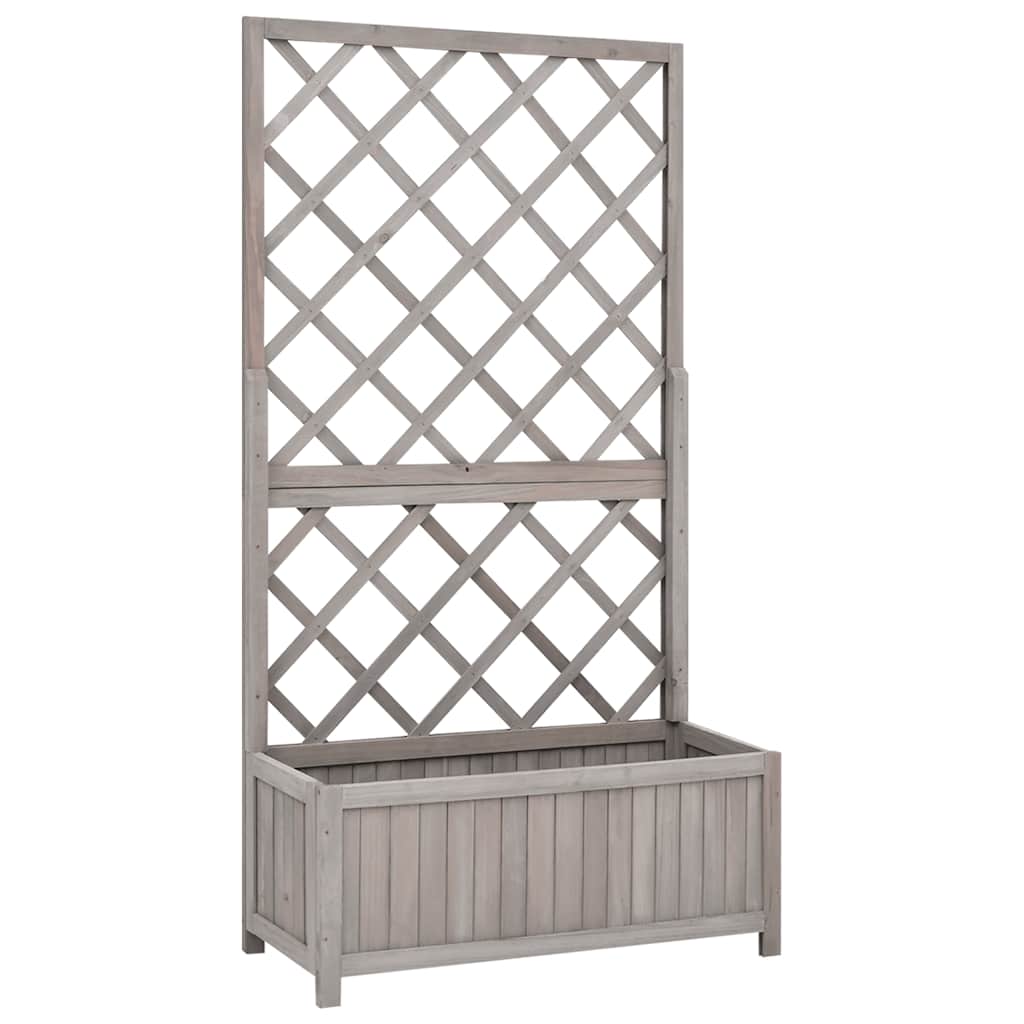 Vidaxl lattenwerkplantenbak 70x30x135 cm massief vurenhout grijs