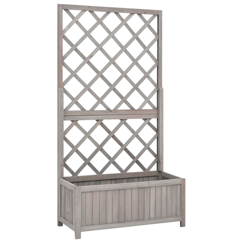 Vidaxl lattenwerkplantenbak 70x30x135 cm massief vurenhout grijs