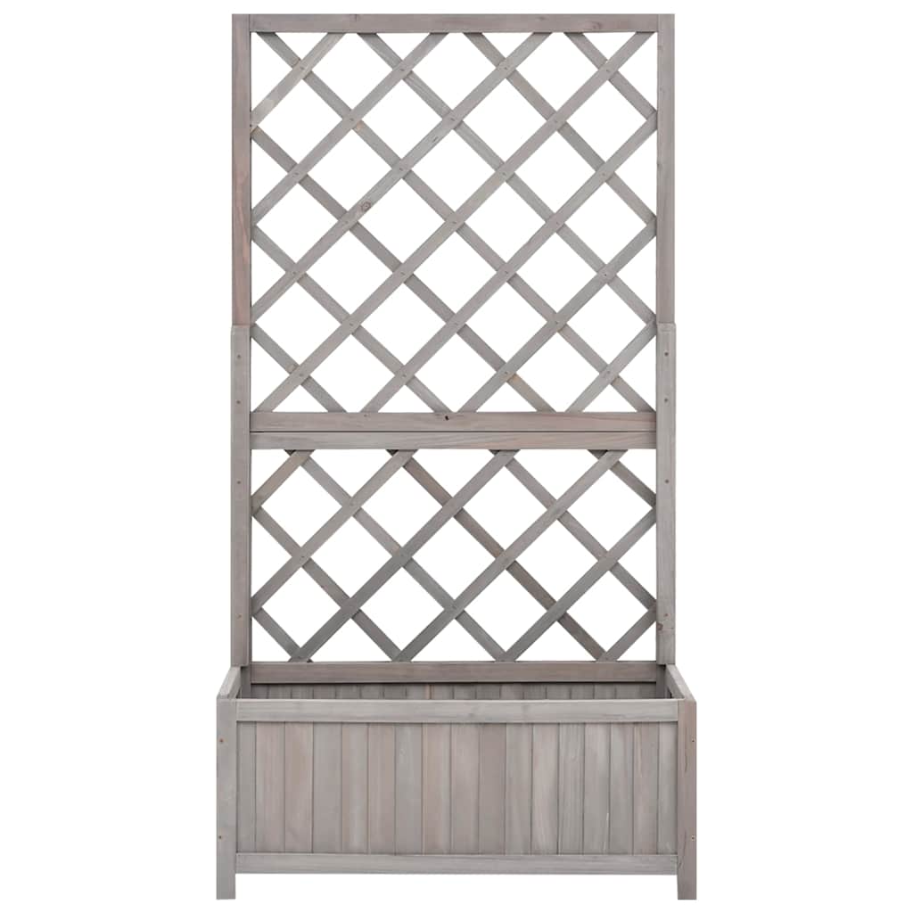 Vidaxl lattenwerkplantenbak 70x30x135 cm massief vurenhout grijs